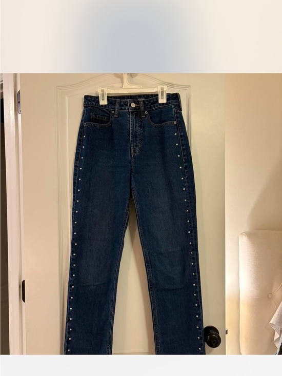 Old Navy Denim - Old Navy Dark Blue Straight-Leg Jeans with Side Studs